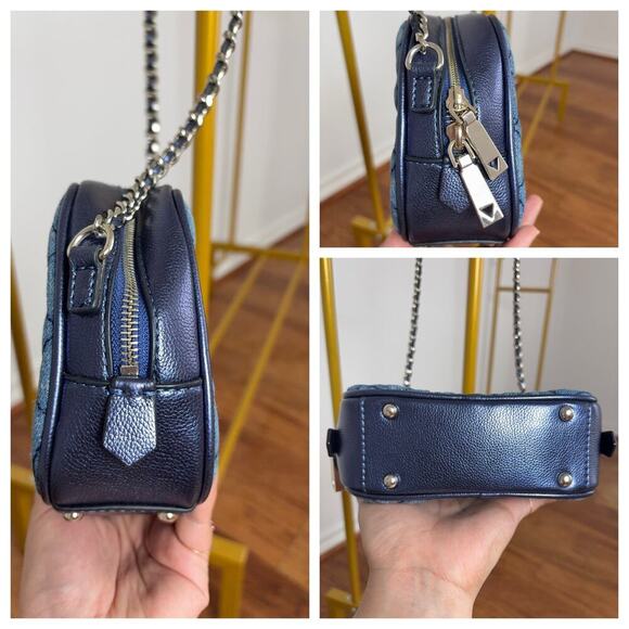 B4 Guess Denim Crossbody Bag Y2k Quilted - Picture 4 of 8